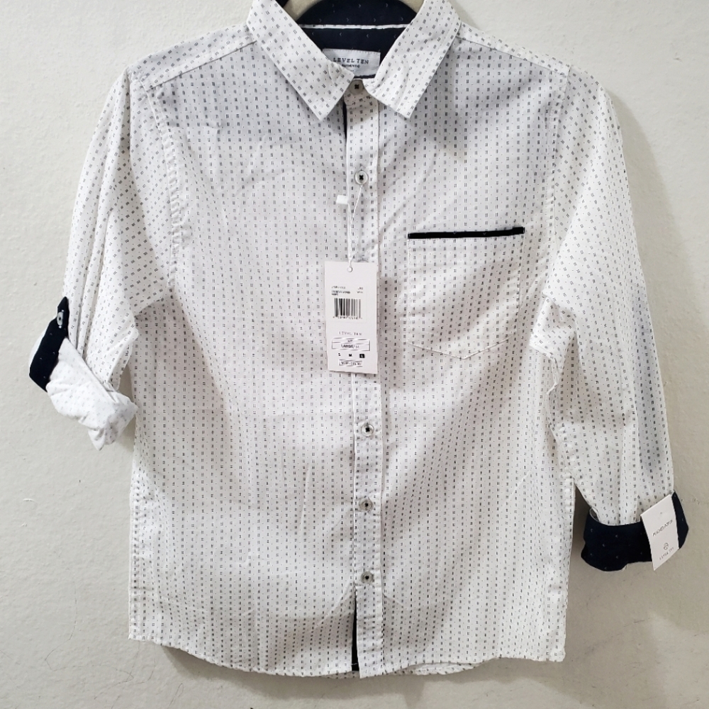 LEVEL TEN LONG SLEEVE BUTTON DOWN SHIRT KIDS LARGE/14